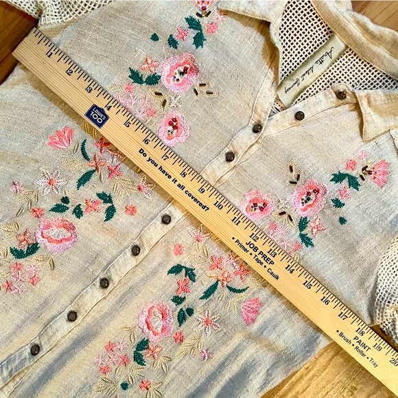 Aratta Silent Journey Button Down Embroidery Shirt XS - Picture 5 of 7